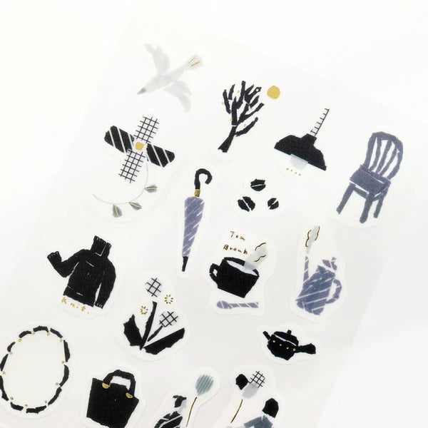 Kamiiso Sansyo X Tamura Miki Sticker: Monochrome