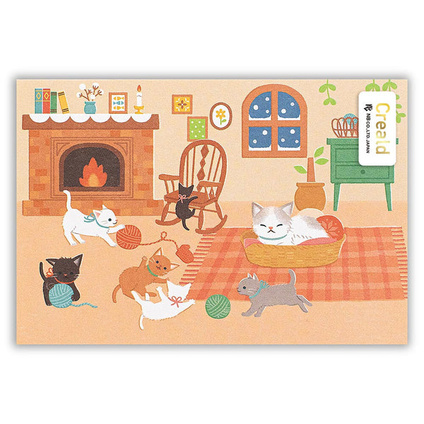 Kazuemon Postcard: Winter Cat