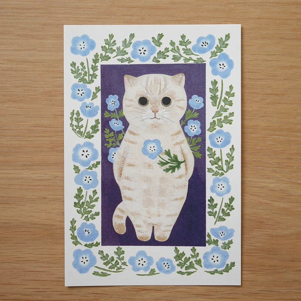 4legs Cats in Picture Books Postcard: Cream Cat