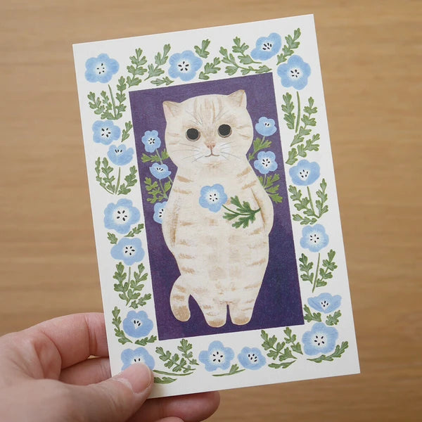 4legs Cats in Picture Books Postcard: Cream Cat