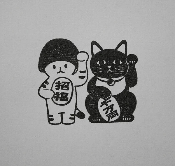 4legs Mushroom Cat Stamp: Manekineko