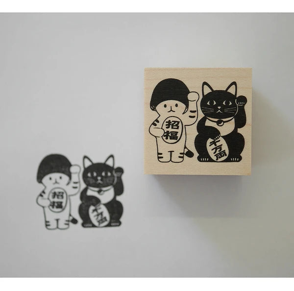 4legs Mushroom Cat Stamp: Manekineko