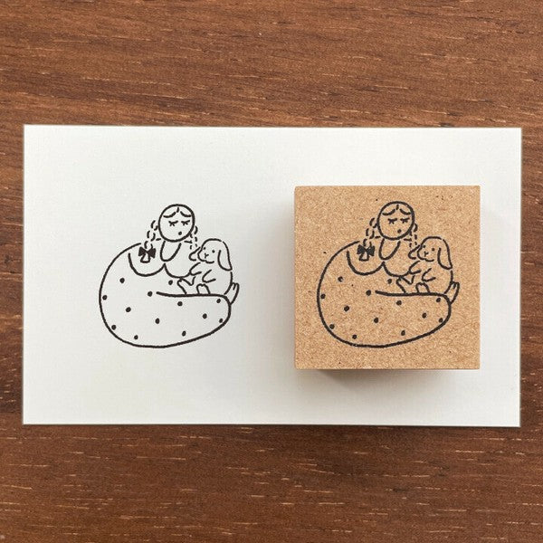 Stamp Marche: Marle Hugging Puppy
