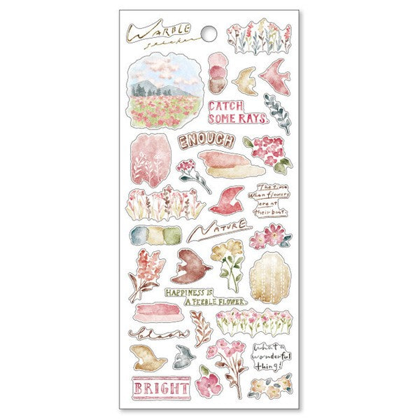 Mind Wave Warble Sticker: Pink Flowers