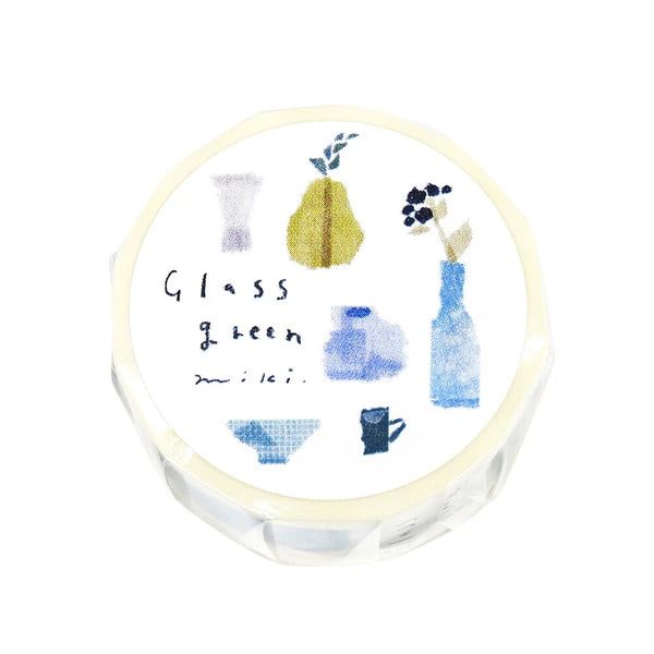 Kamiiso Sansyo x Miki Tamura Washi Tape: Glass Green