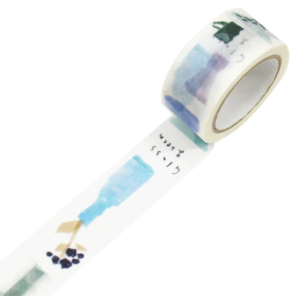Kamiiso Sansyo x Miki Tamura Washi Tape: Glass Green