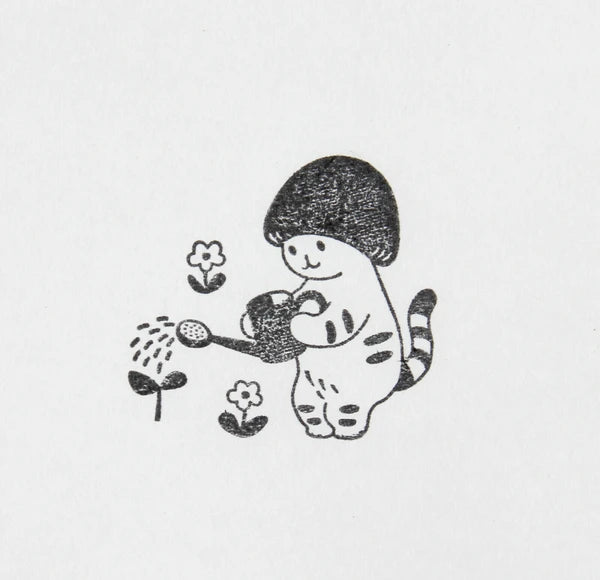 4legs Mushroom Cat Stamp: Gardening