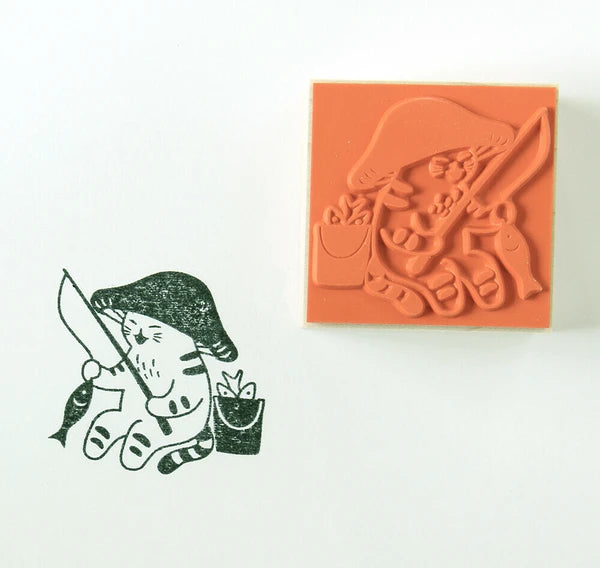 4legs Mushroom Cat Stamp: Big Catch