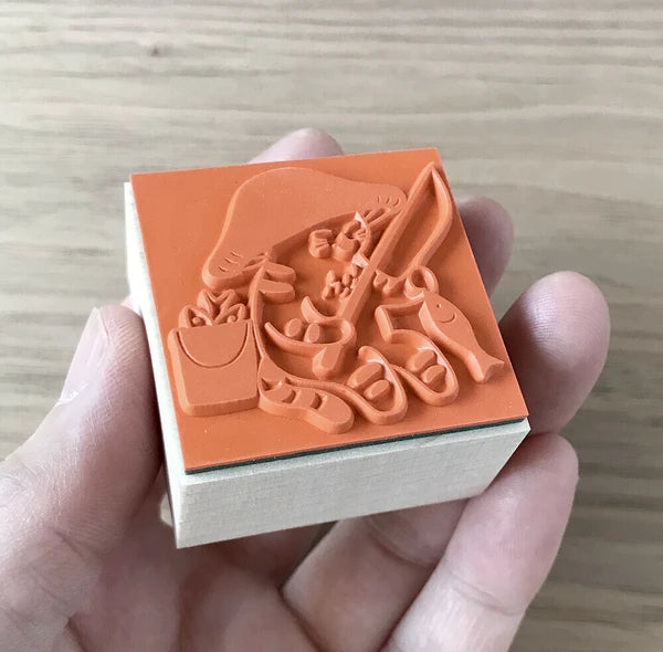 4legs Mushroom Cat Stamp: Big Catch