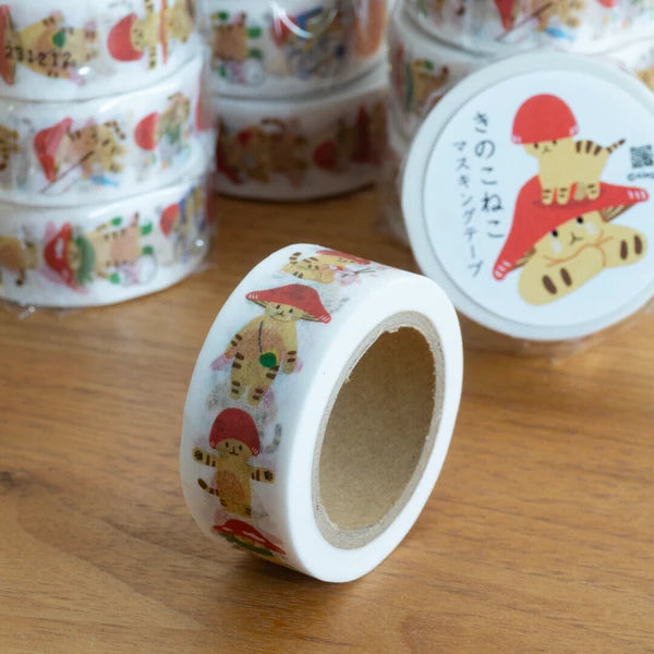 4legs Mushroom cat Washi Tape: Mushroom Cat