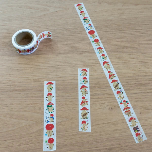 4legs Mushroom cat Washi Tape: Mushroom Cat