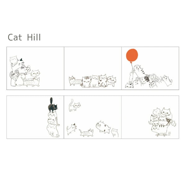 Shinzi Katoh Washi Tape: Cats (45 mm Sticky Note)