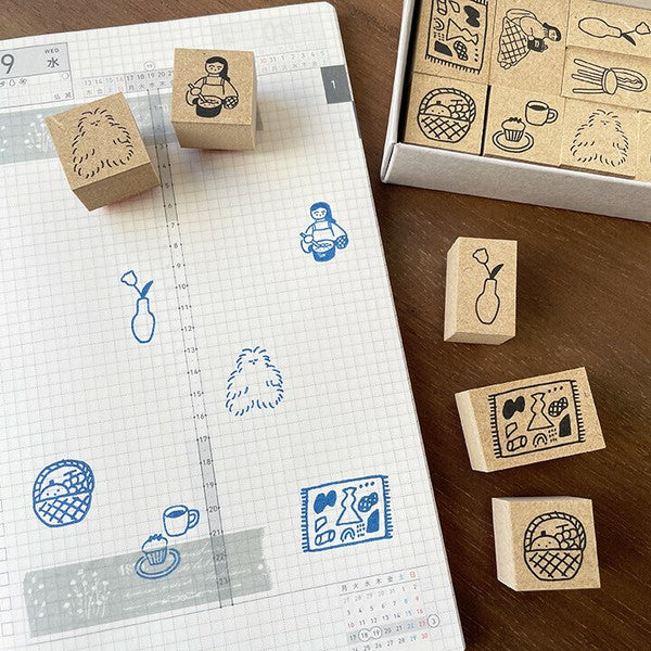 Stamp Marche x Kei Isono: Picture Diary Stamps|01: Home Time