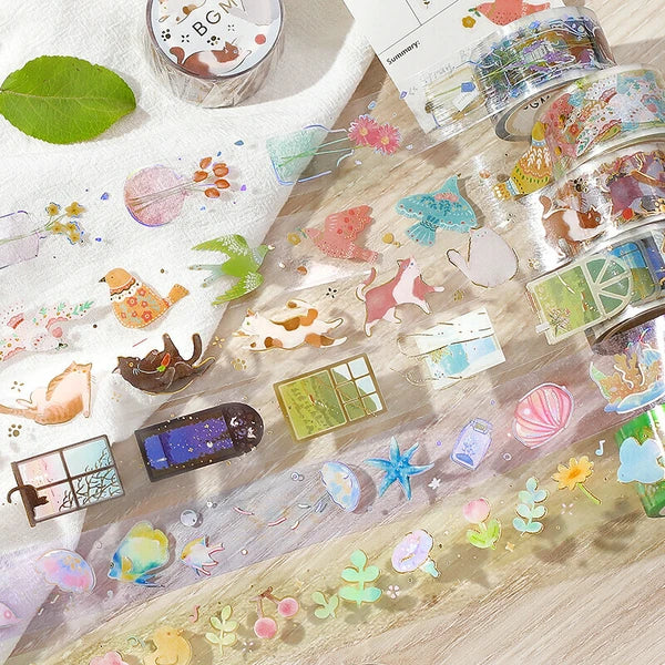 BGM Life Clear Washi Tape: Bird Embroidery