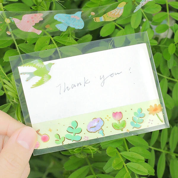 BGM Life Clear Washi Tape: Bird Embroidery