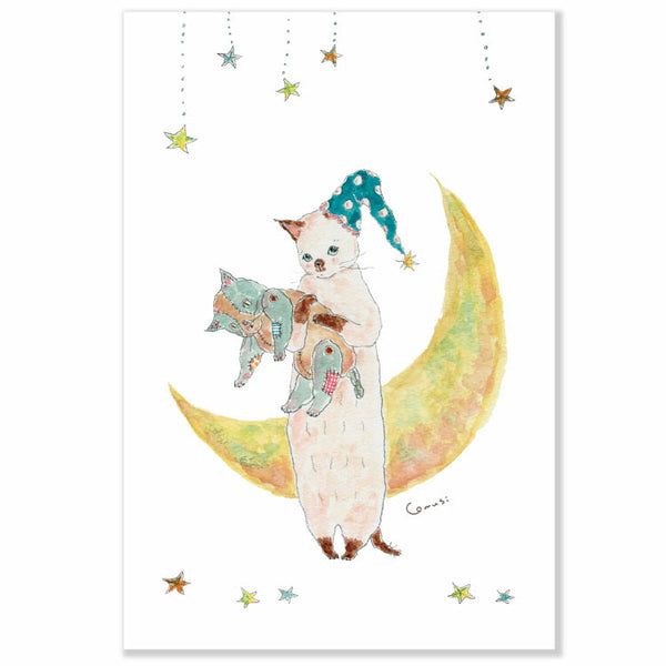 Tokoro Komugi Postcard: Stars Cats
