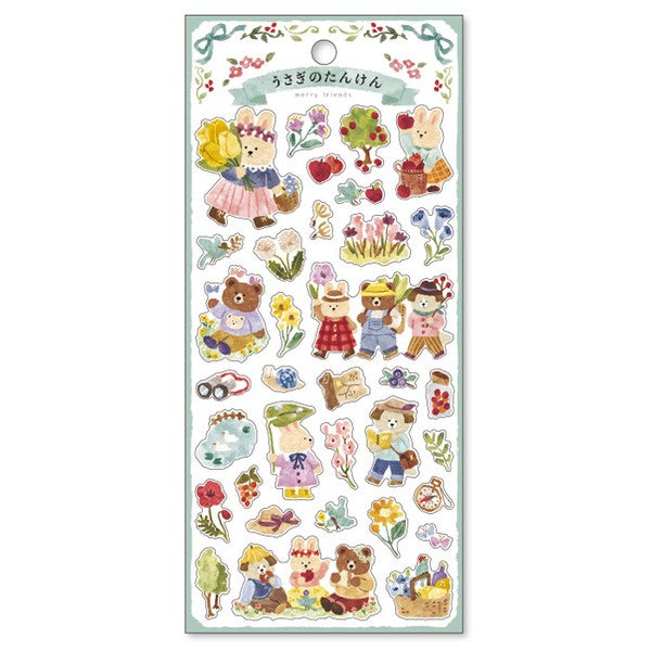 Mind Wave Merry Friends Sticker: Exploration of Rabbits