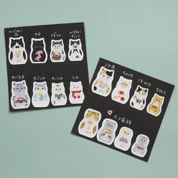 4legs Cat in Picture Book Seal Sticker: Cats (set B)