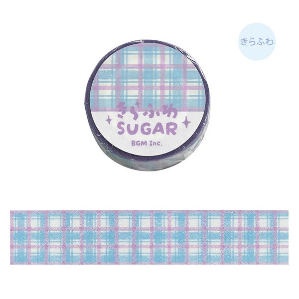 BGM Sugar Washi Tape Check Pattern: Blueberry