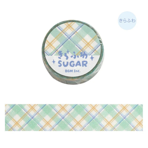 BGM Sugar Washi Tape Check Pattern: Mint Latte