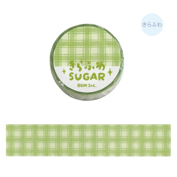 BGM Sugar Washi Tape Check Pattern: Green Tea
