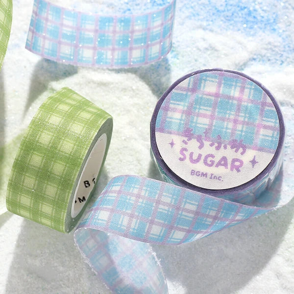 BGM Sugar Washi Tape Check Pattern: Green Tea