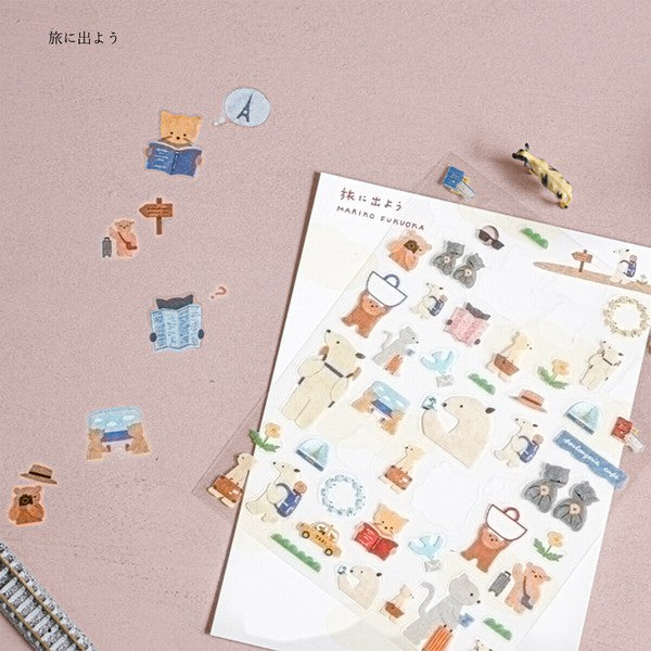 Cozyca x Mariko Fukuoka Sticker: Let's go on a trip