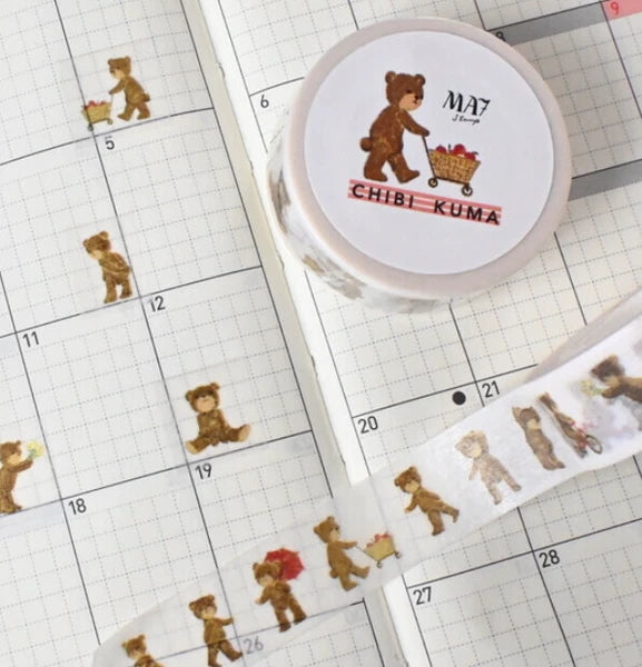 TONIKAKU HOKKAIDO x MA7 Washi Tape: Chibikuma Mustache