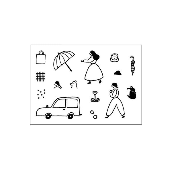 Mizushima x Necktie JIZAI Clear Pocket Stamp: On the Go