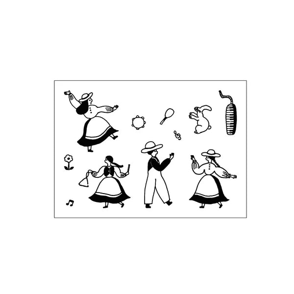 Mizushima x Necktie JIZAI Clear Pocket Stamp: Let's Dance!