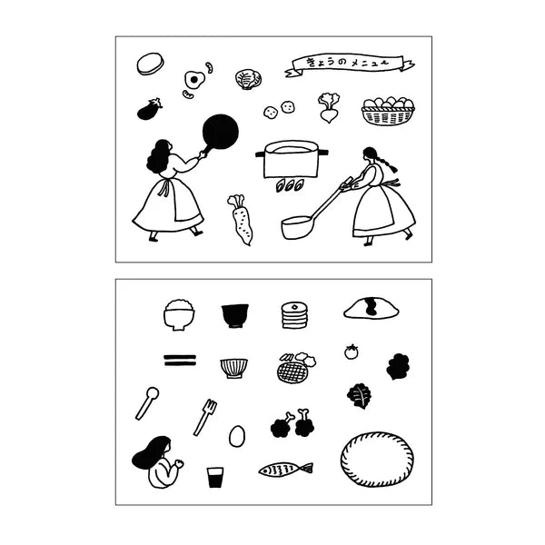 Mizushima x Necktie JIZAI Clear Stamp Set: Everyday Meals