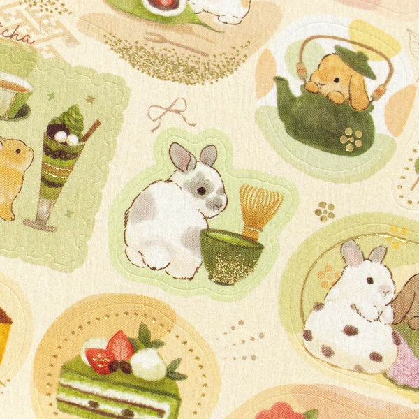 Decoration Sticker: Large Rabbit and Japanese Sweets