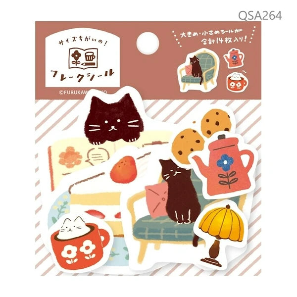 Furukawa Shiko Watashi-biyori Flake Sticker: Tea Time