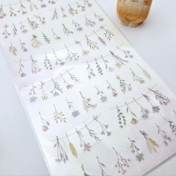 Mind Wave Flower Garland Natural Sticker: Multi Color