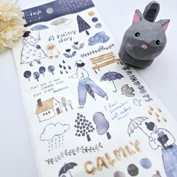 Mind Wave Play Ink Sticker: Rainy Day Stroll