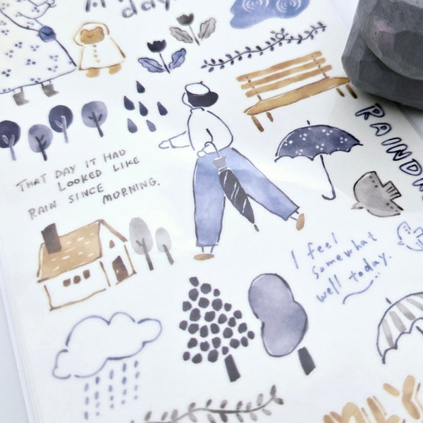 Mind Wave Play Ink Sticker: Rainy Day Stroll