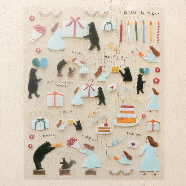 Cozyca x Necktie Clear Sticker: Birthday