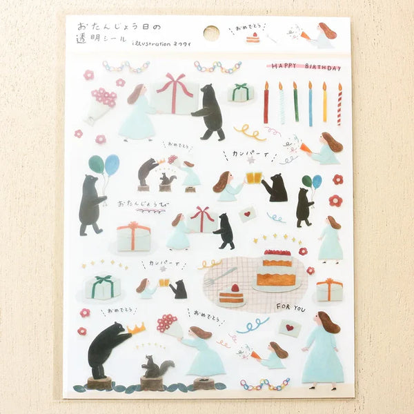 Cozyca x Necktie Clear Sticker: Birthday