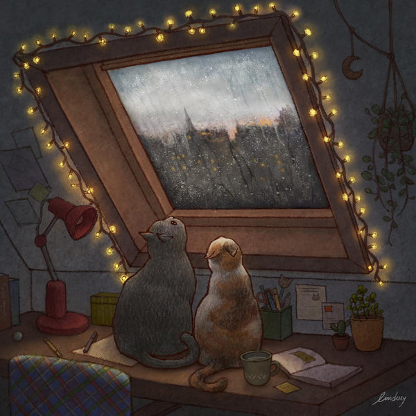 Lmduyi Post Cards: Cats and Rainy Window