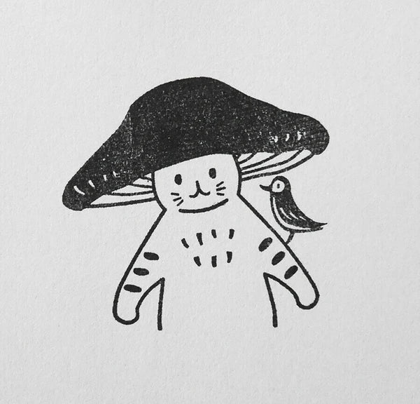 4leg Mushroom Cat Stamp: Hello!