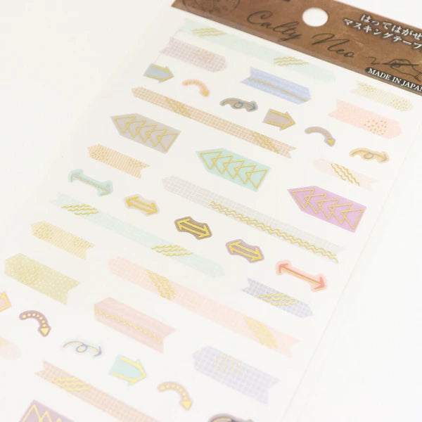 Kamiiso Sansyo Seal Neo Planner Stickers: Gold Arrow Foil