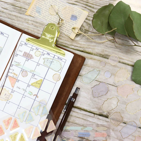 Kamiiso Sansyo Seal Neo Planner Stickers: Gold Arrow Foil