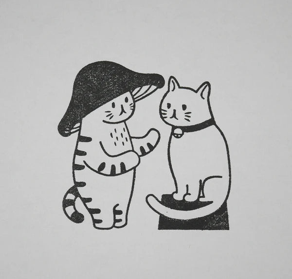 4leg Mushroom Cat Stamp: Not Good at Cat Language