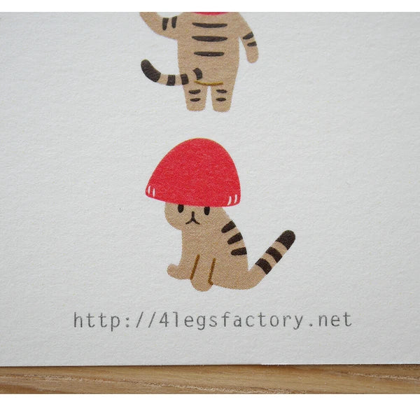 4legs Postcard: Bokino Mushroom Kitten
