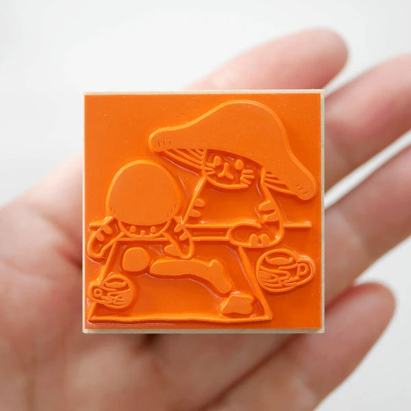 4leg Mushroom Cat Stamp: Where Are You Going?