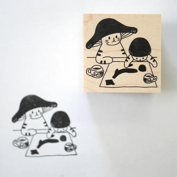 4leg Mushroom Cat Stamp: Where Are You Going?