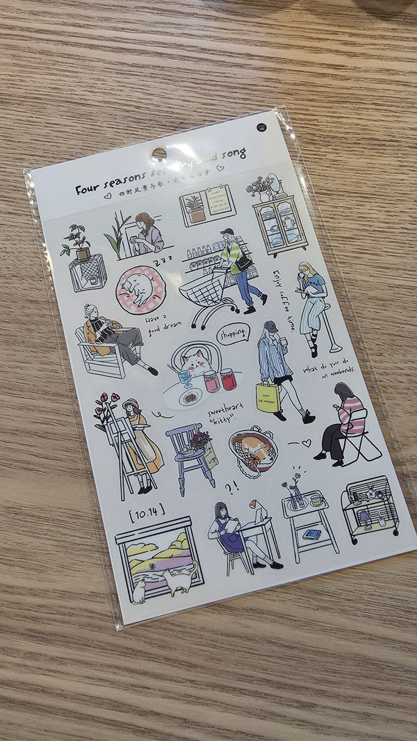 infeelME Four Seasons Seenary and Song PET Sticker: Market