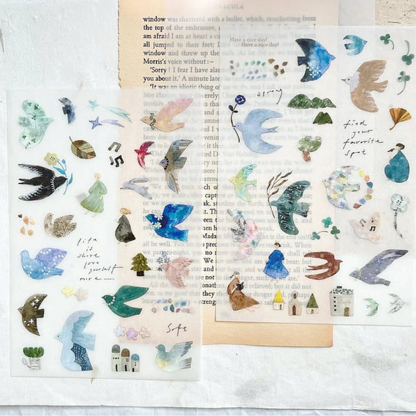 Pion 2015 Deco Sticker: Bird (2 Sheets)