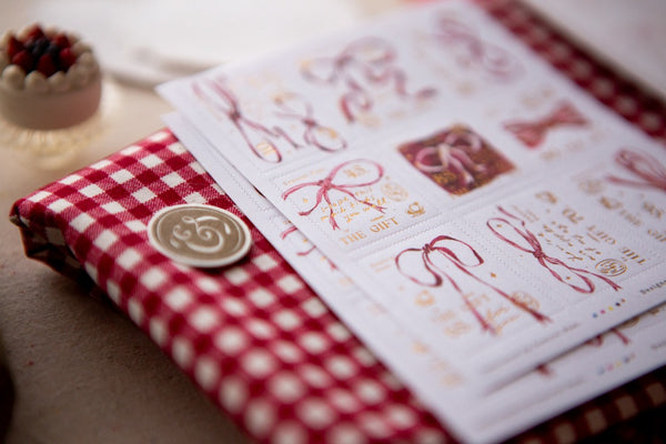 OURS Ribbon Bow Stamp Sticker