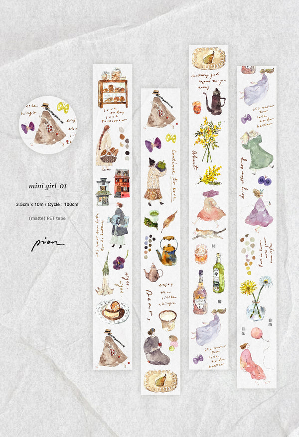 Pion 2015 Washi Tape: Mini Girl 1 (PET)